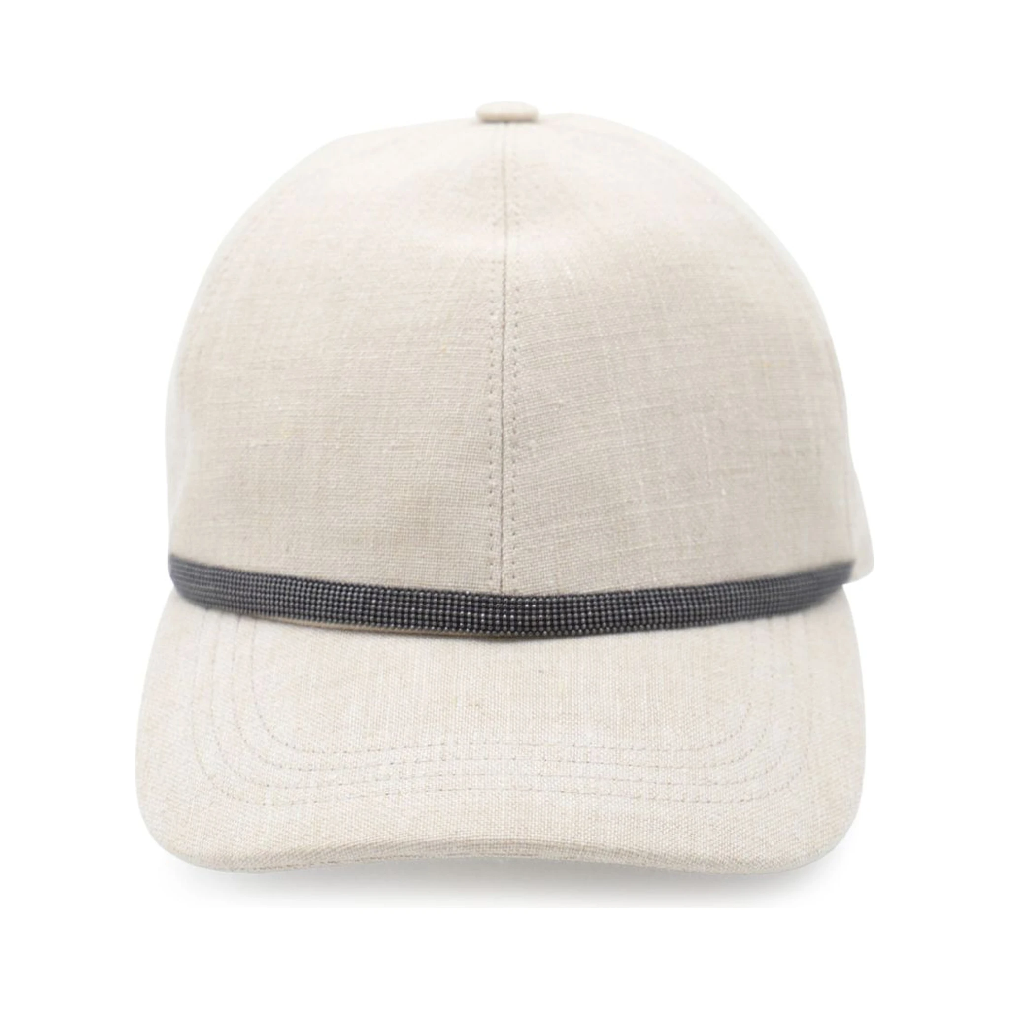 Curved Brim Panelled Textured Top Button Hat In Gray