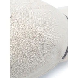 Curved Brim Panelled Textured Top Button Hat In Gray