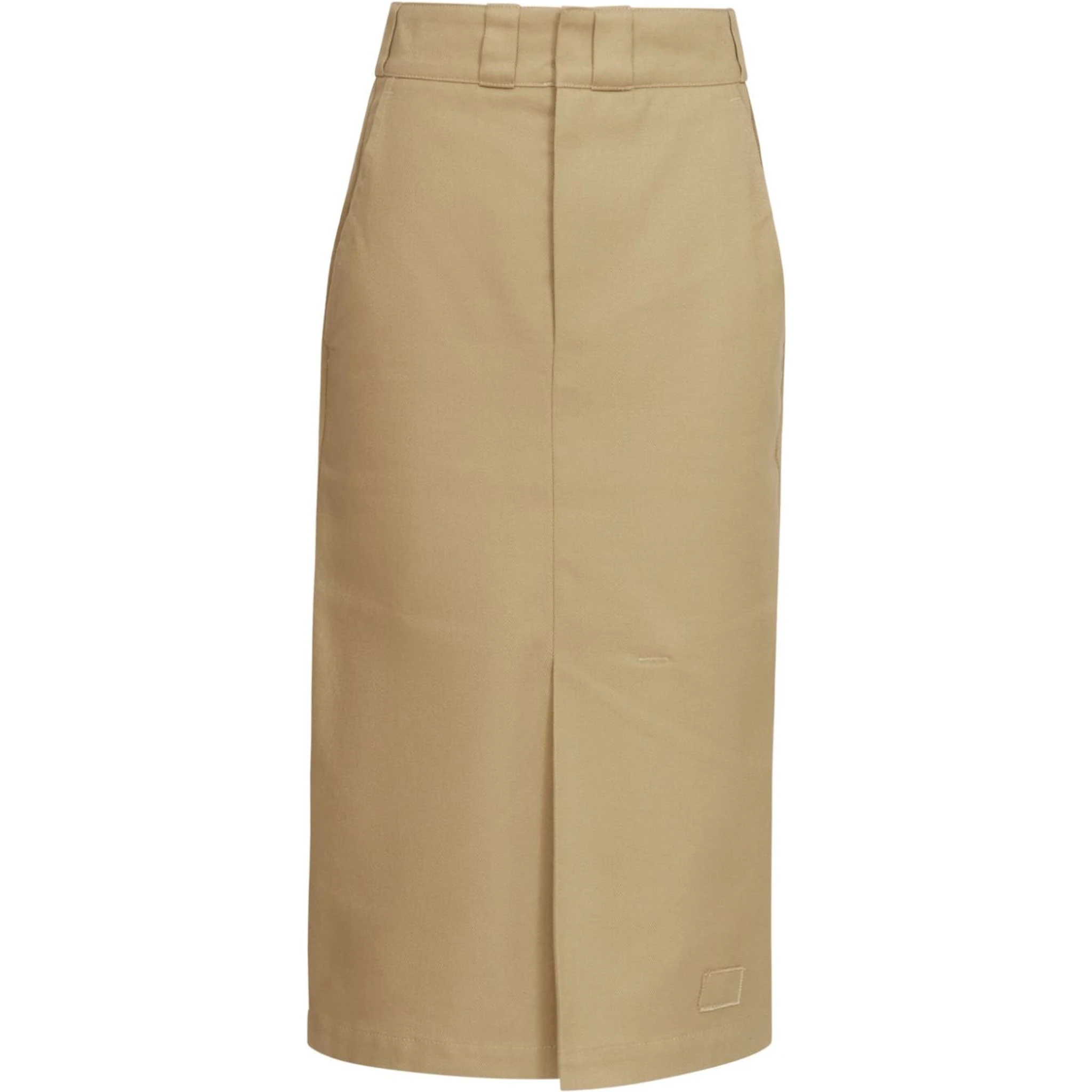 Slim High-waisted Knee-length Skirt In Brown