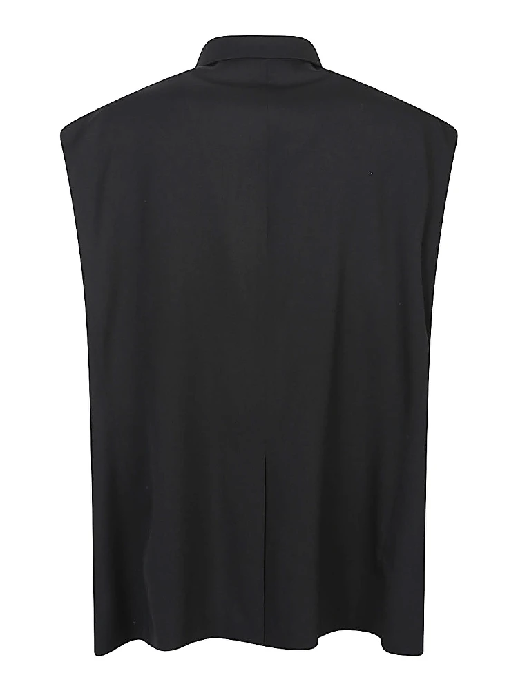 Sleeveless Blazer Vest V-neck In Black alternative
