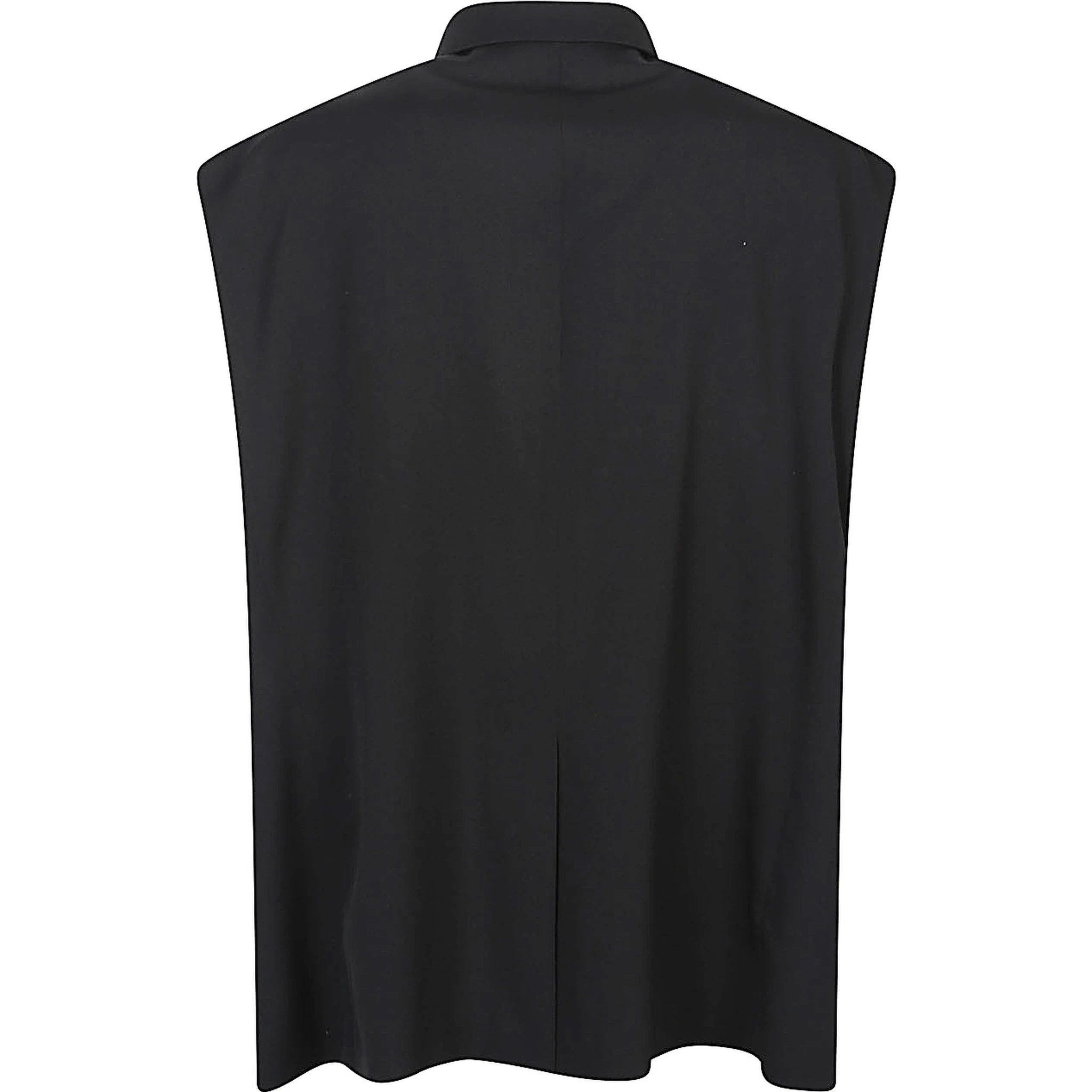 Sleeveless Blazer Vest V-neck In Black