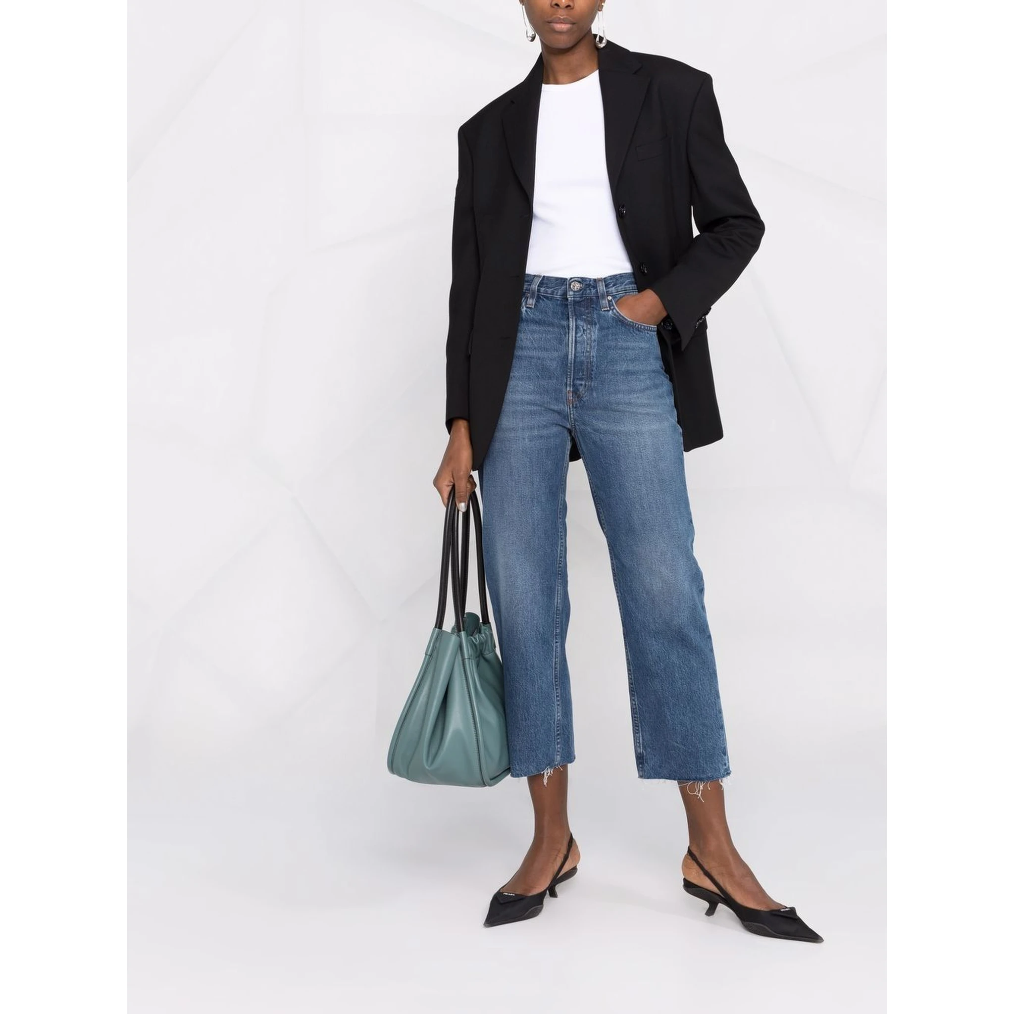cropped straight-leg jeans