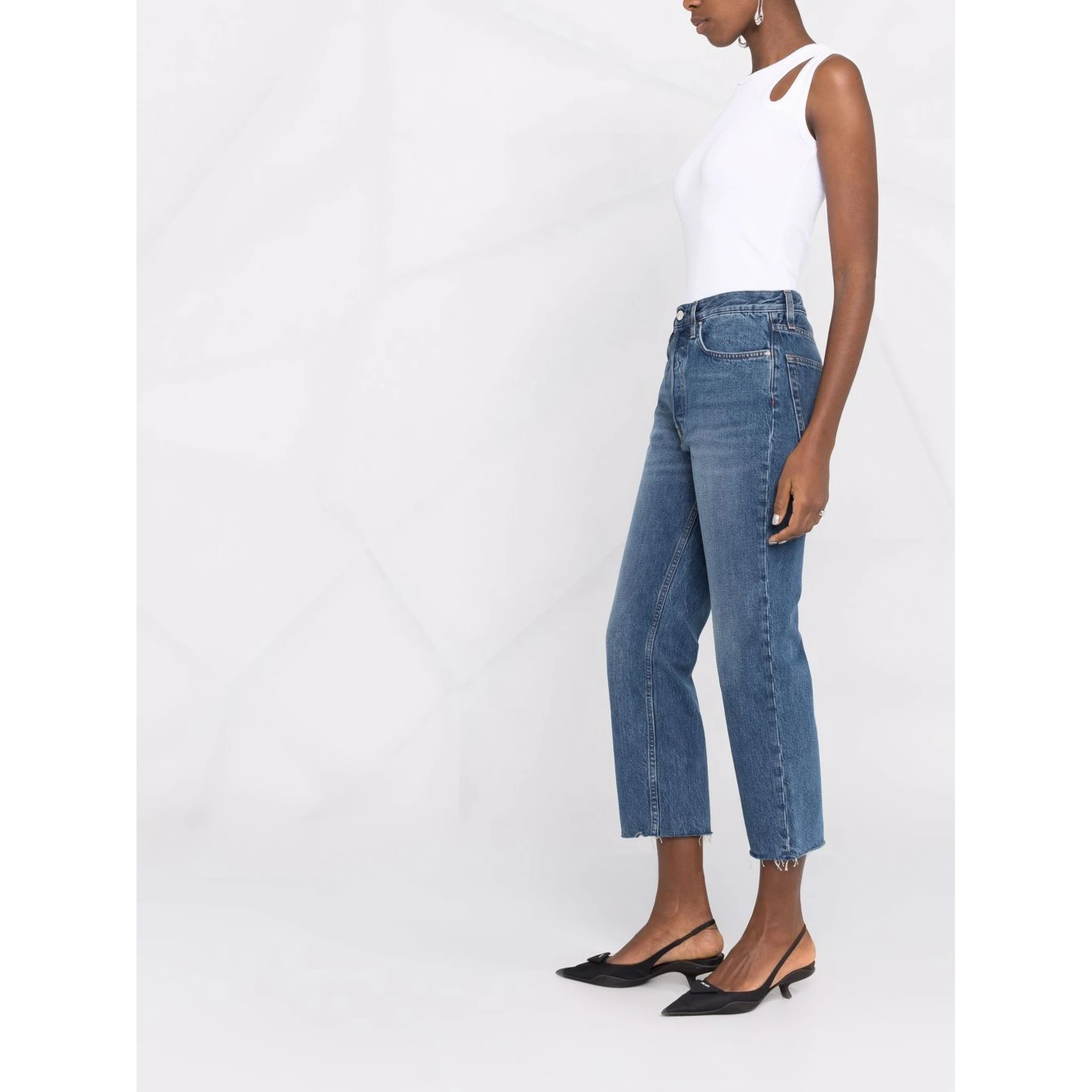 cropped straight-leg jeans