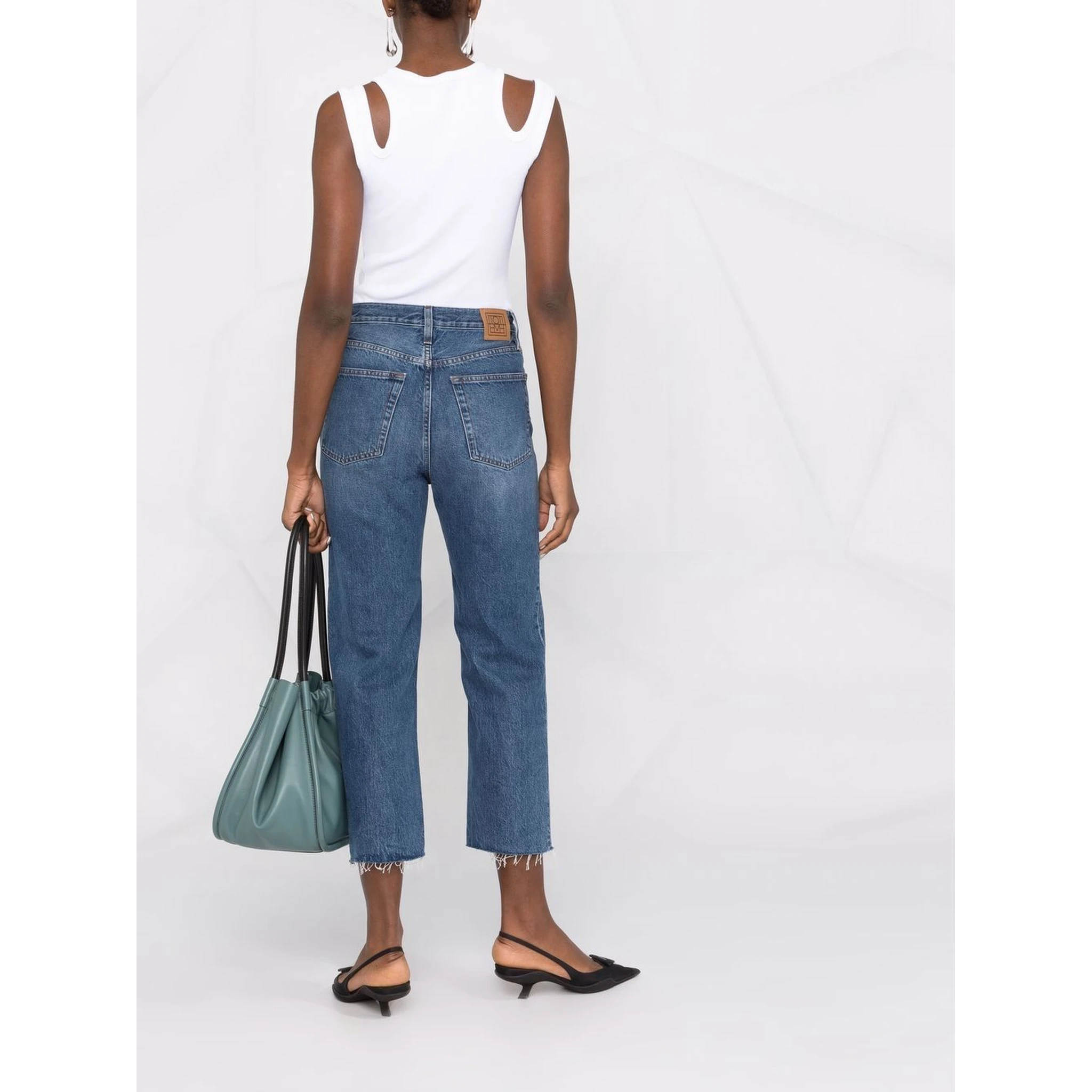 cropped straight-leg jeans