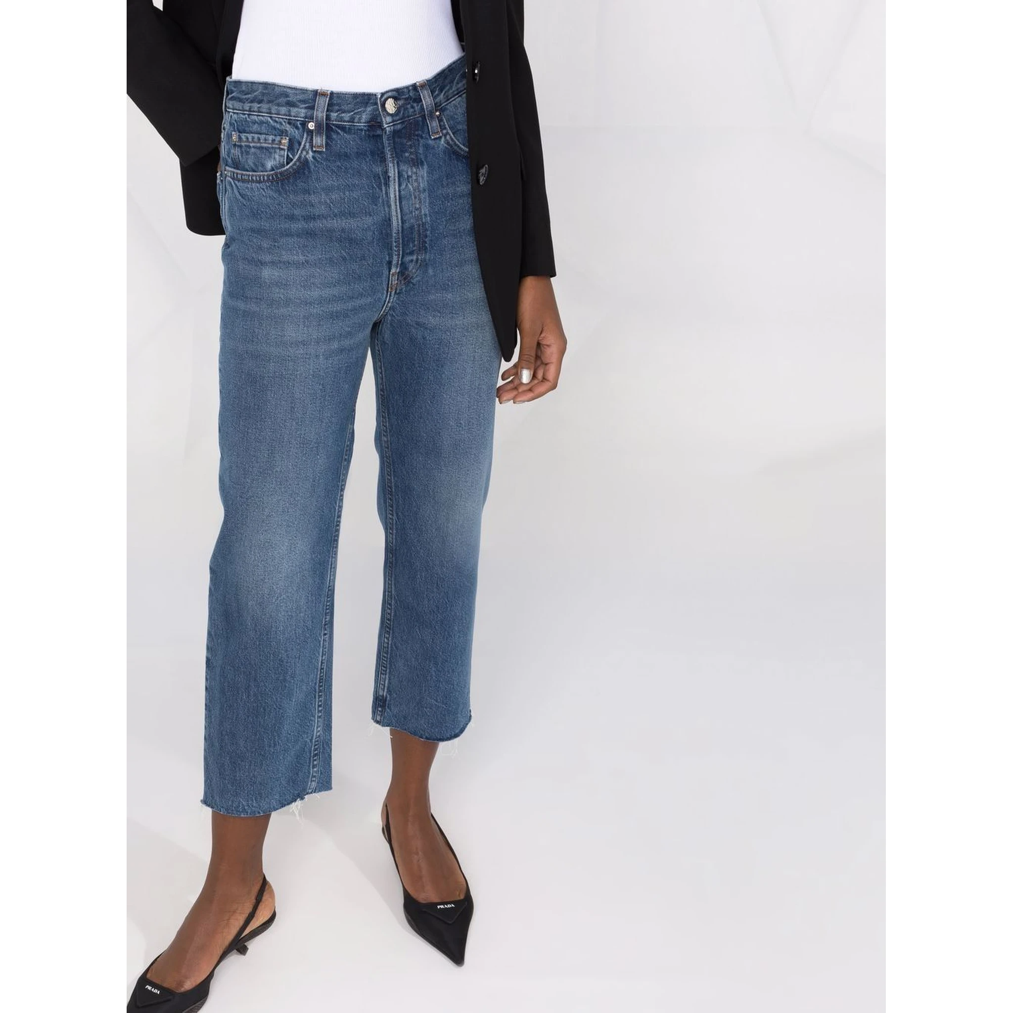 cropped straight-leg jeans