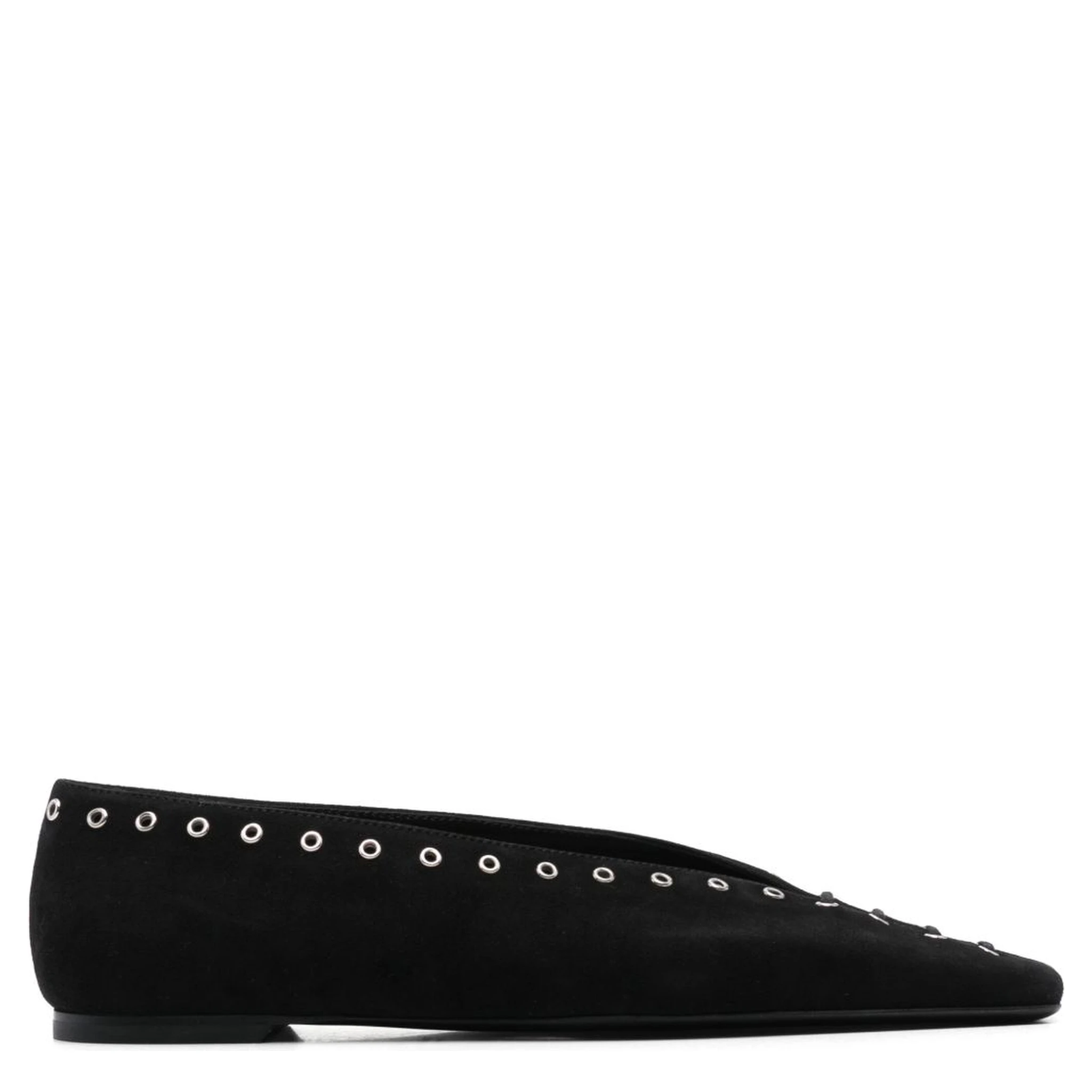 suede lace-up ballerina shoes