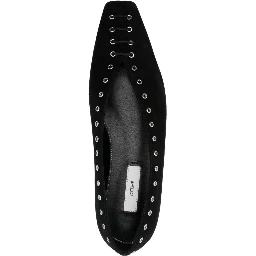 suede lace-up ballerina shoes