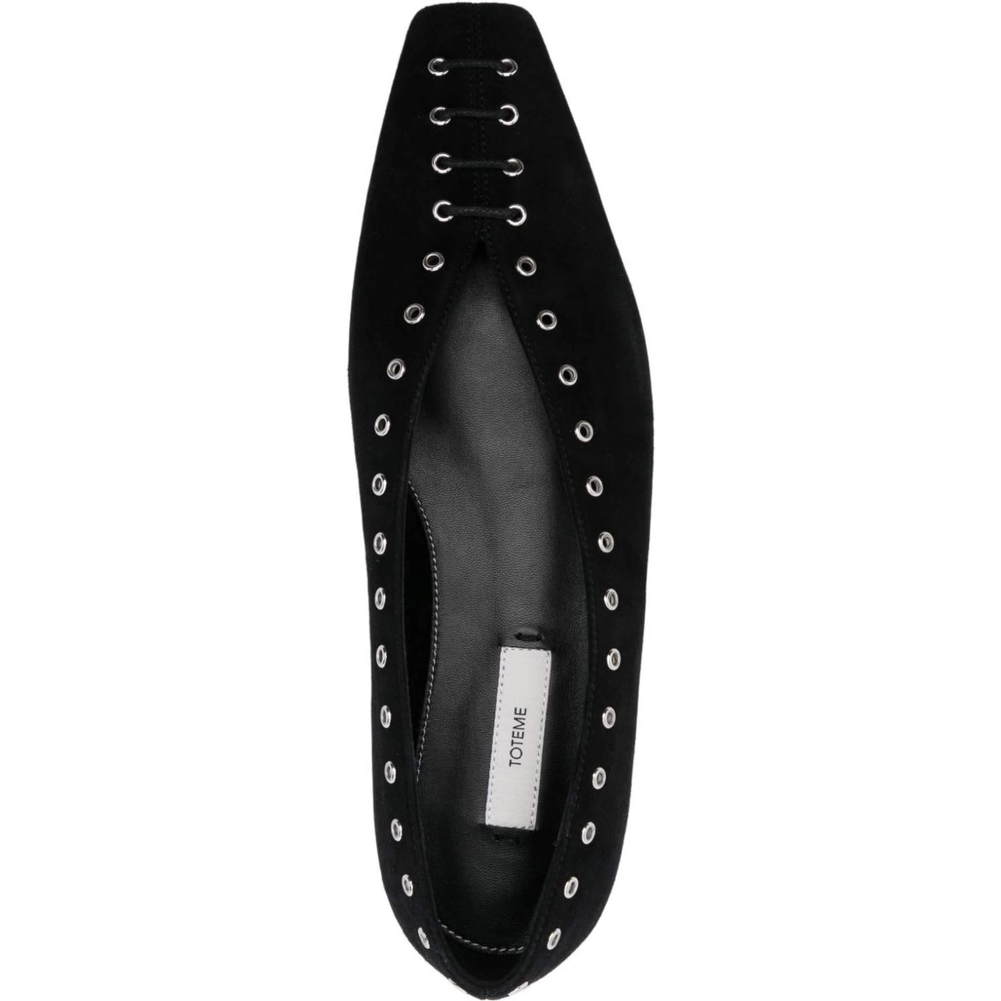 suede lace-up ballerina shoes