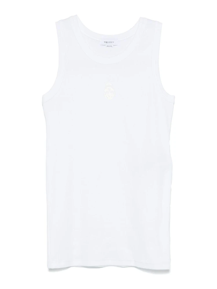 Skull-embroidered tank top