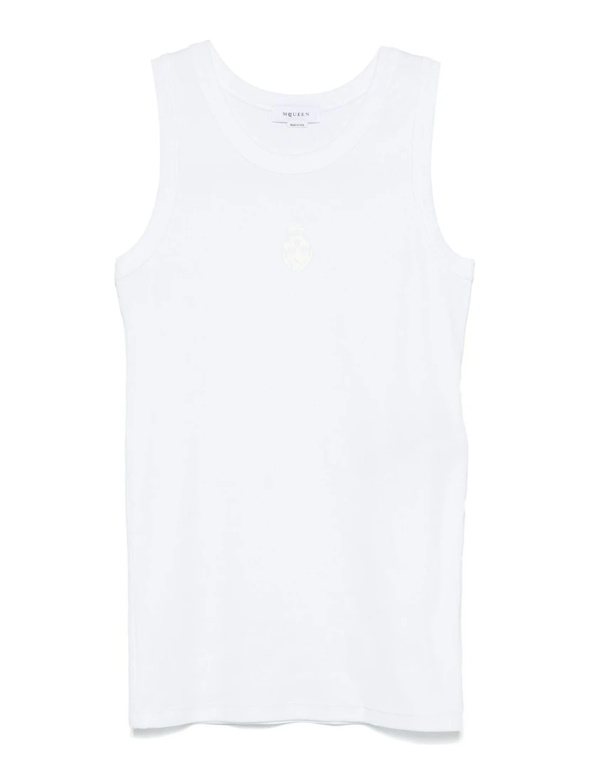 Skull-embroidered tank top
