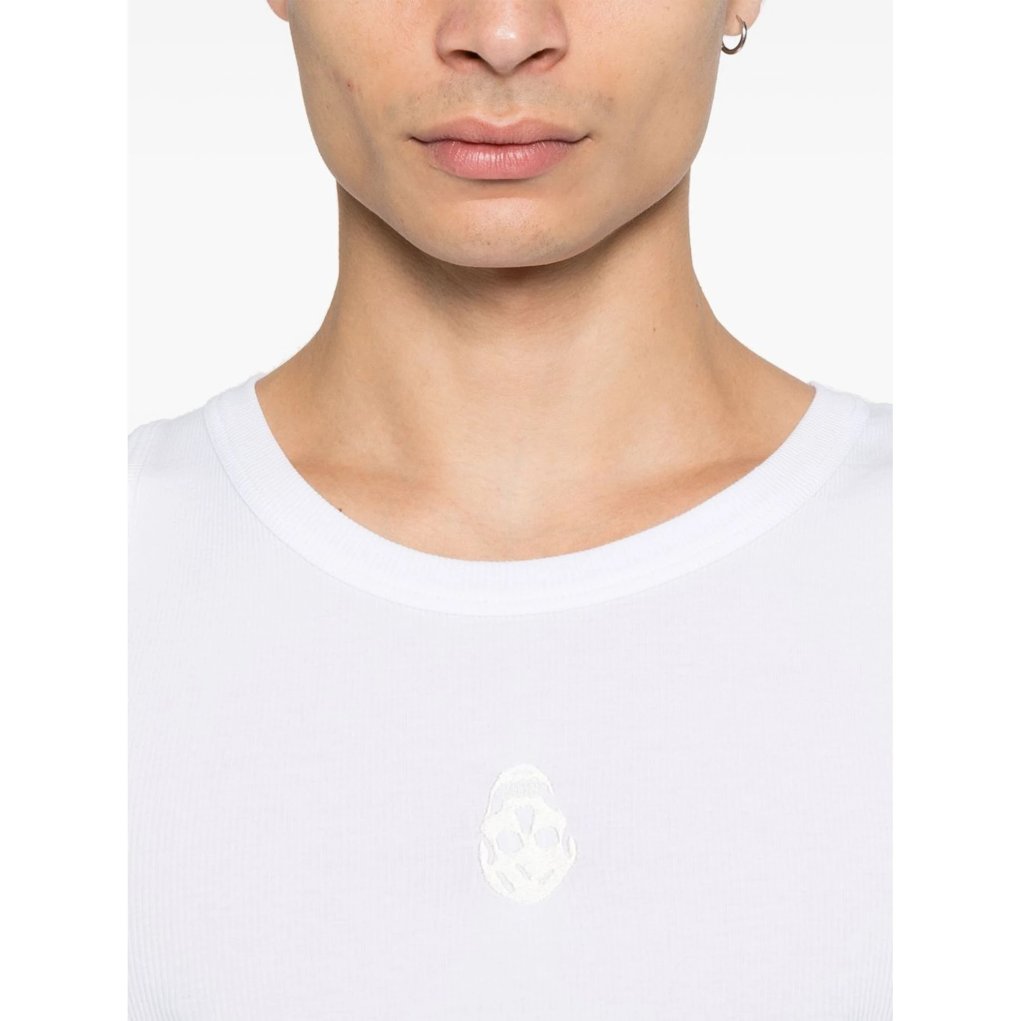 Skull-embroidered tank top