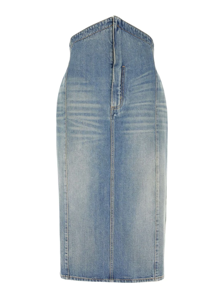 denim midi skirt