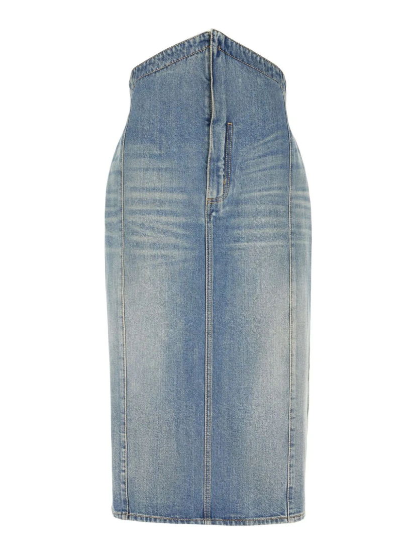 denim midi skirt