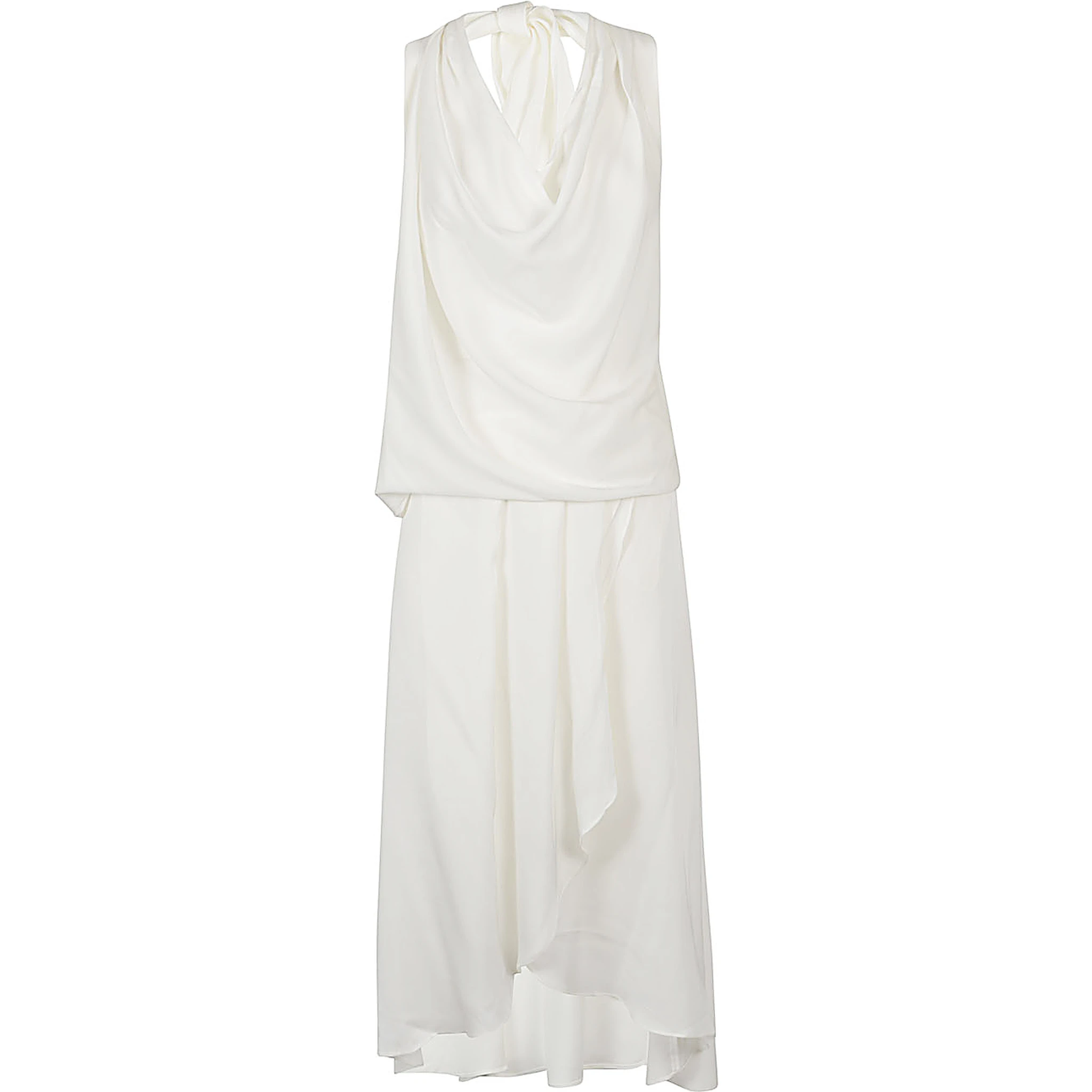 فستان بدون أكمام بياقة واسعة