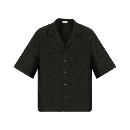 Patterned Shirt With Pocket And Short Sleeves In Black