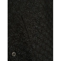 Patterned Shirt With Pocket And Short Sleeves In Black