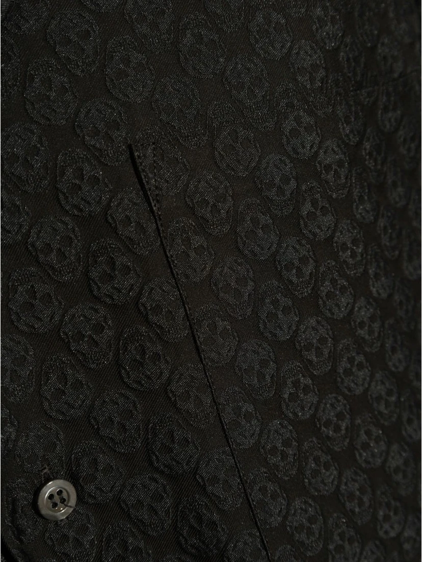 Patterned Shirt With Pocket And Short Sleeves In Black