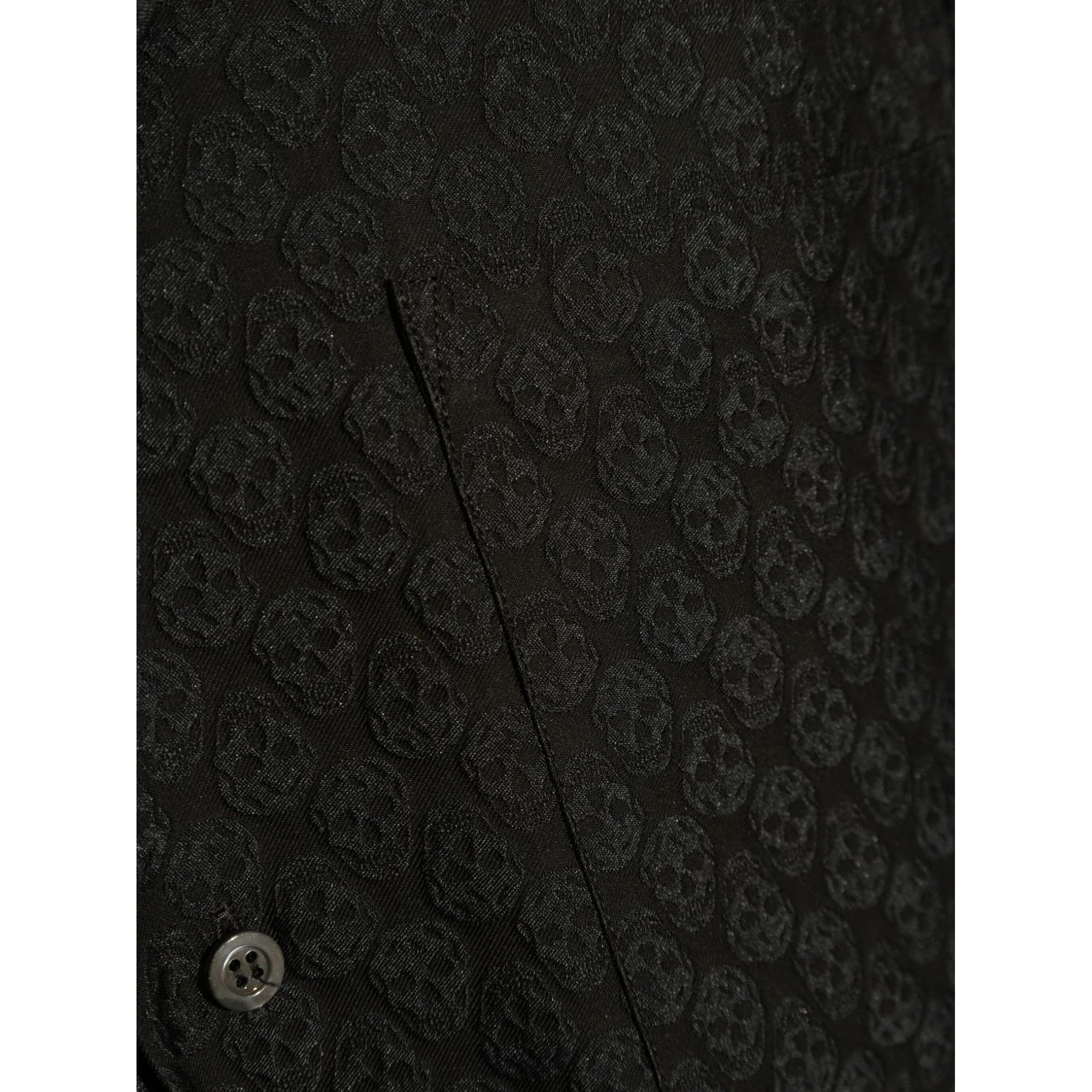 Patterned Shirt With Pocket And Short Sleeves In Black