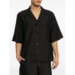 Patterned Shirt With Pocket And Short Sleeves In Black