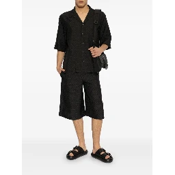 Patterned Shirt With Pocket And Short Sleeves In Black