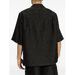 Patterned Shirt With Pocket And Short Sleeves In Black