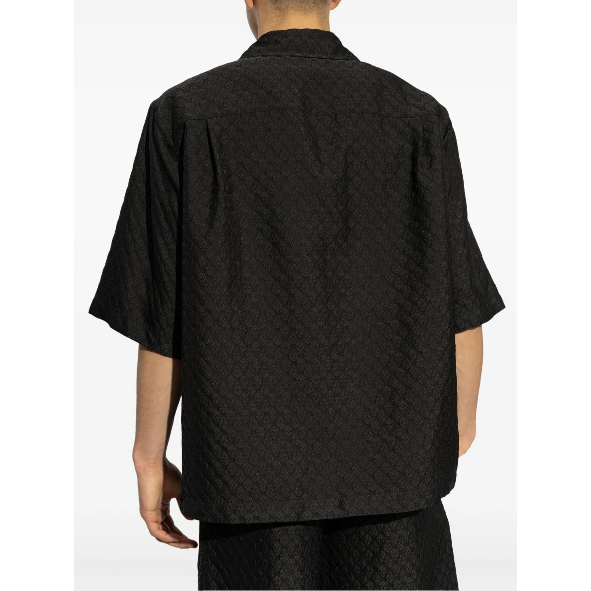 Patterned Shirt With Pocket And Short Sleeves In Black