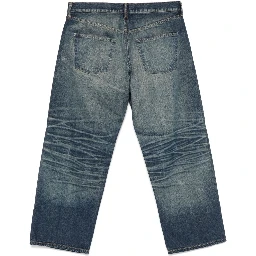 whiskering-effect jeans