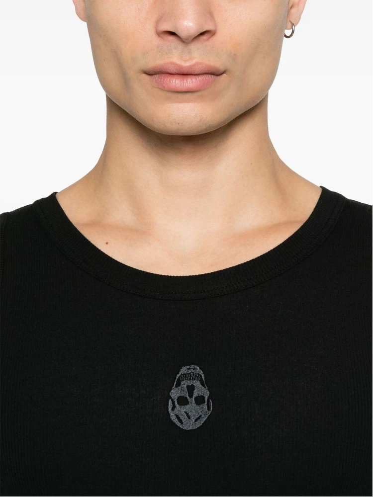 Logo Detail Jersey Tank Top In Black alternative