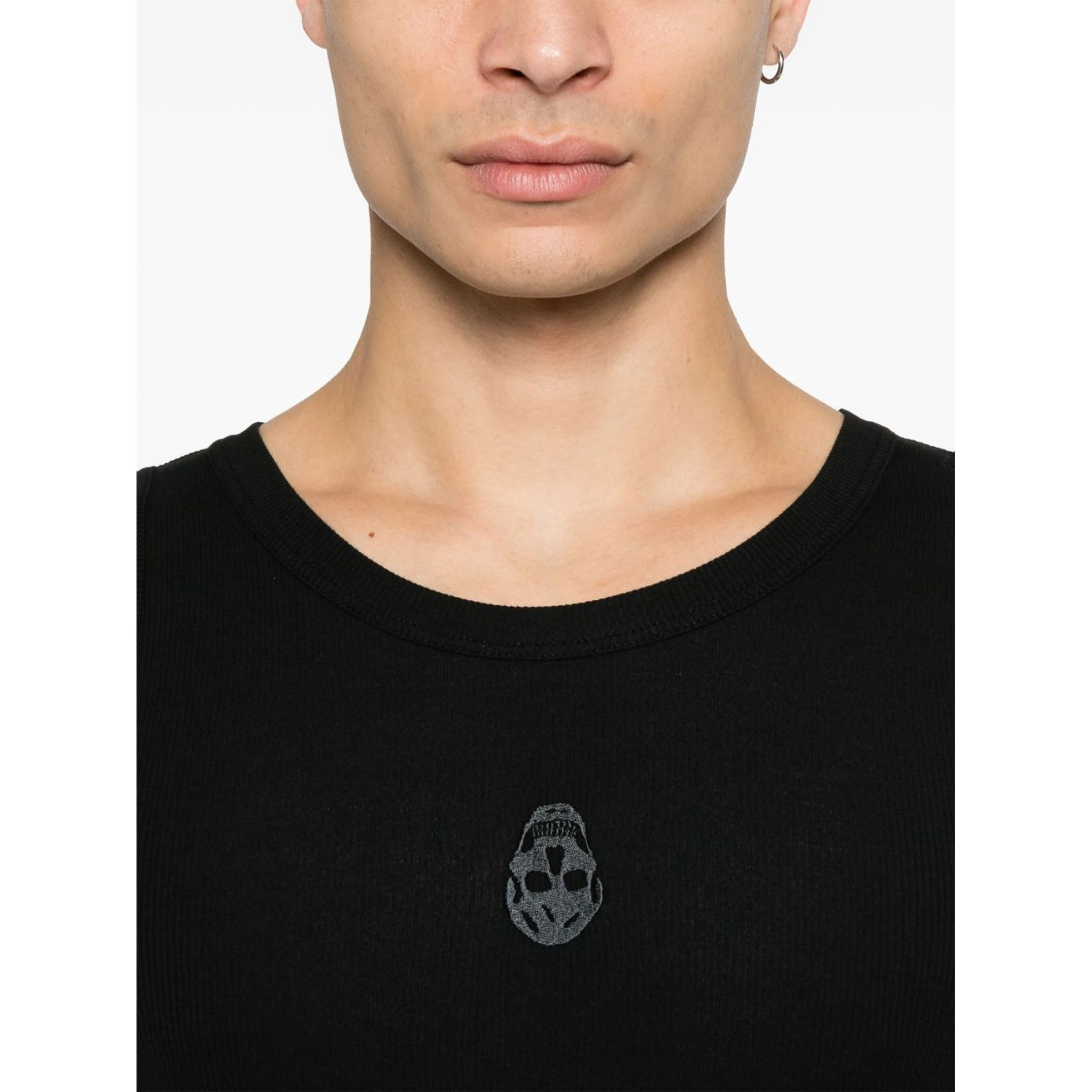 Logo Detail Jersey Tank Top In Black