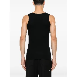 Logo Detail Jersey Tank Top In Black