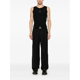 Logo Detail Jersey Tank Top In Black