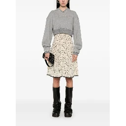 Women Cropped Sweatshirt With Mcqueen Logo In Gray
