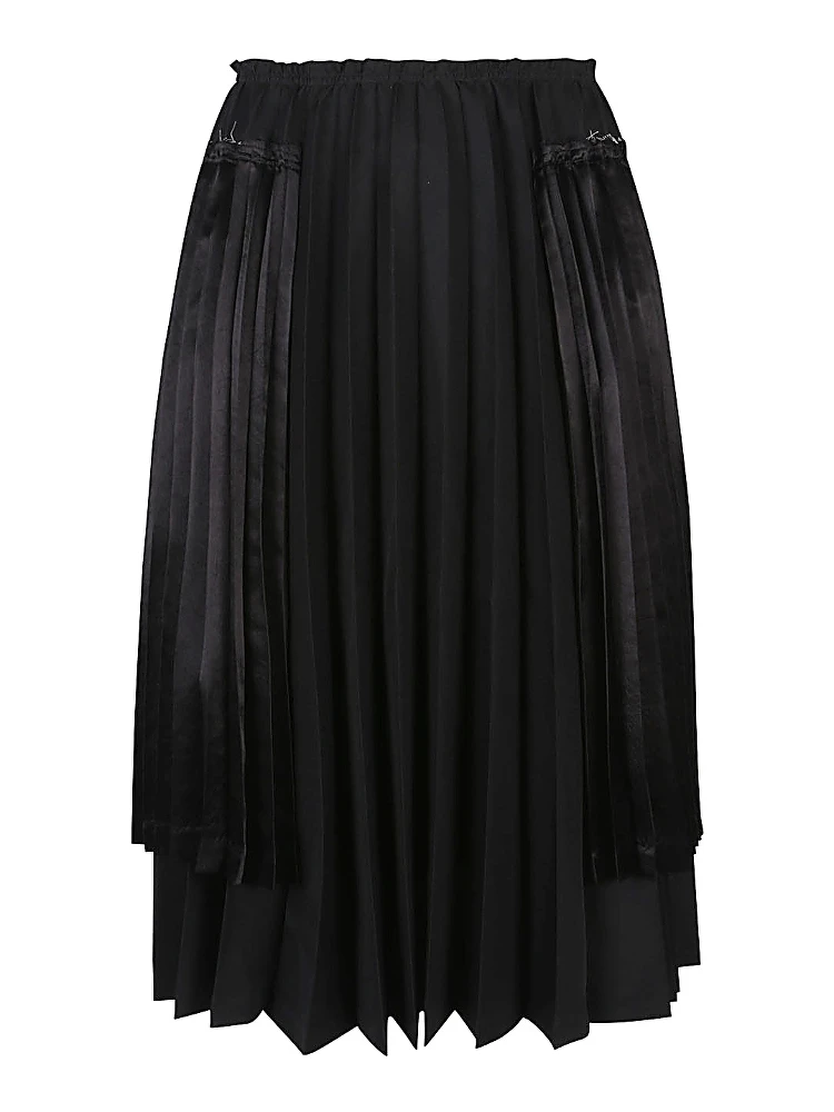 Comme Des Garçons Pleated Midi Skirt In Black
