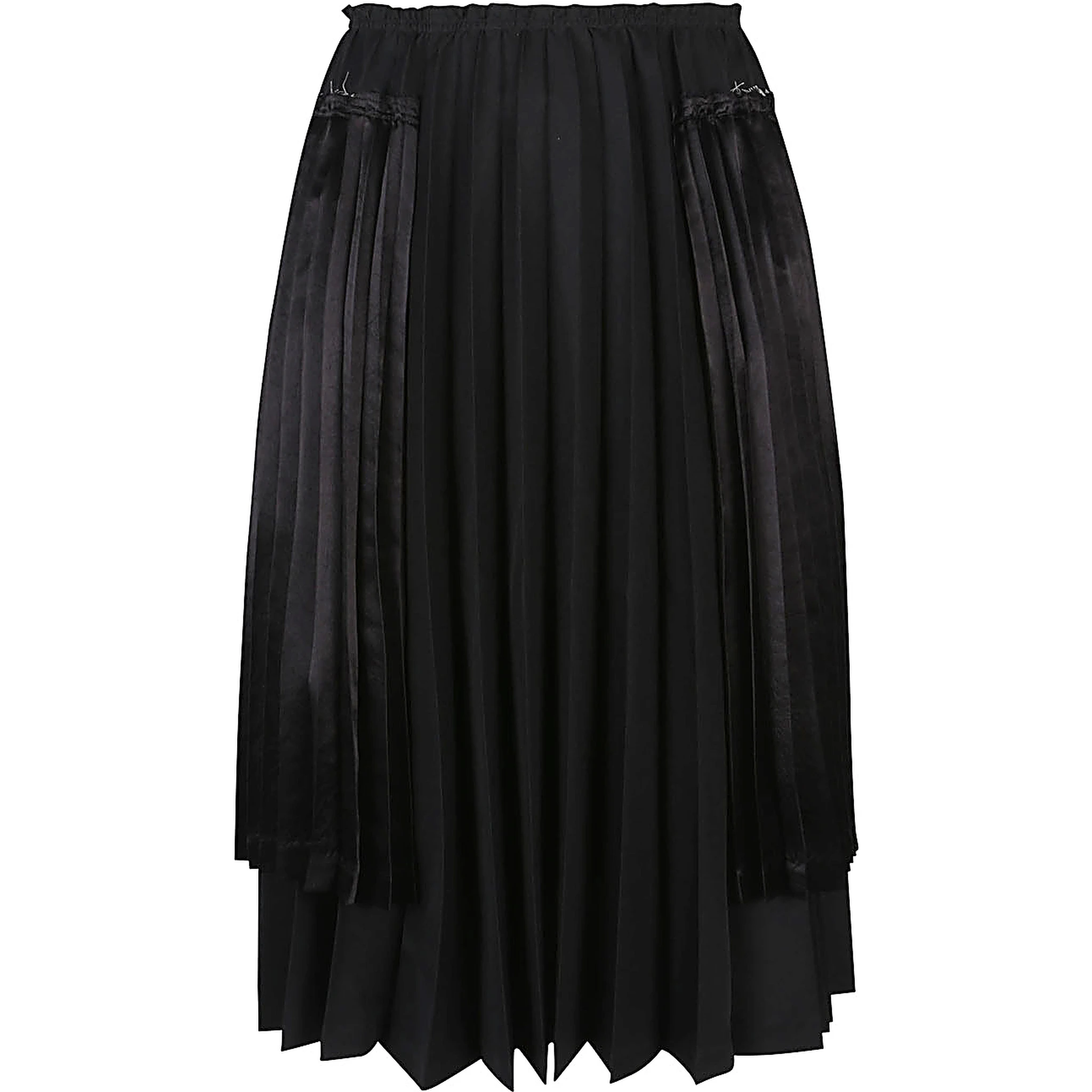 Comme Des Garçons Pleated Midi Skirt In Black