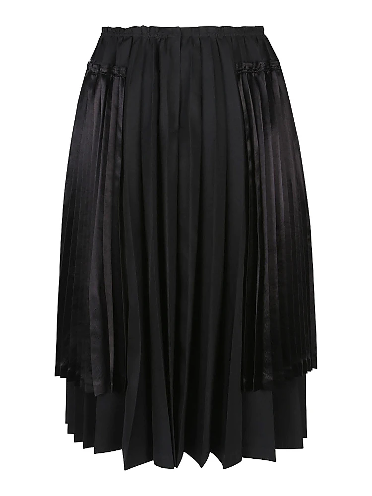 Comme Des Garçons Pleated Midi Skirt In Black alternative