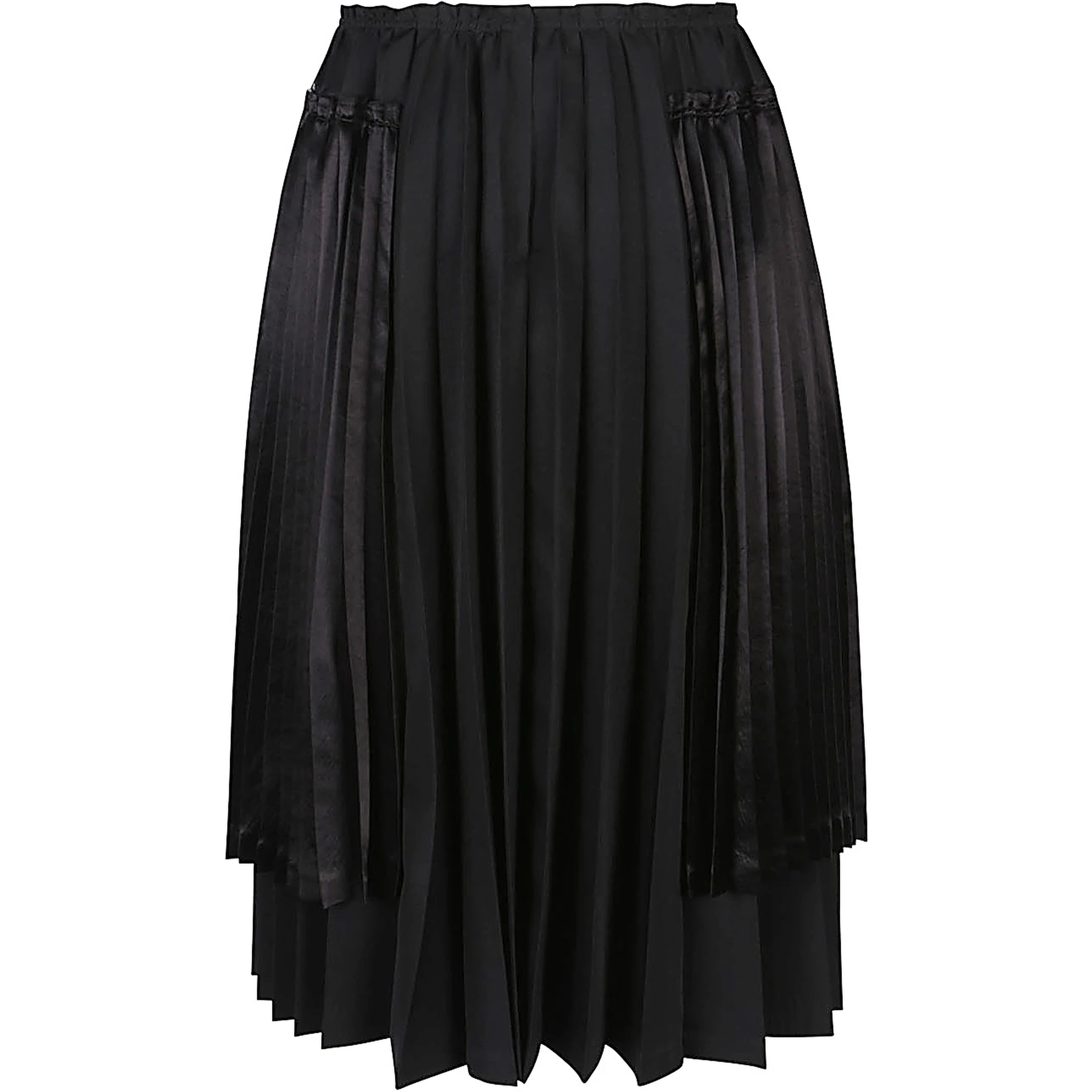 Comme Des Garçons Pleated Midi Skirt In Black