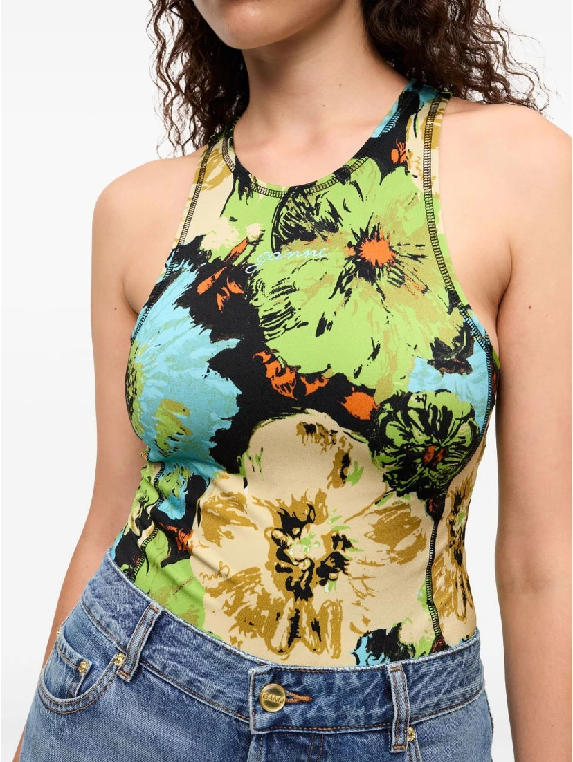 floral-print bodysuit