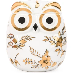 Jar Civetta Fiorata Floral Owl In White/black/gold