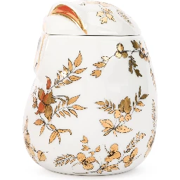 Jar Civetta Fiorata Floral Owl In White/black/gold