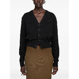 Men Scollo V Cardigan In Black