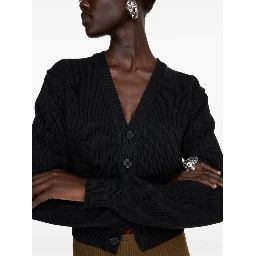 Men Scollo V Cardigan In Black