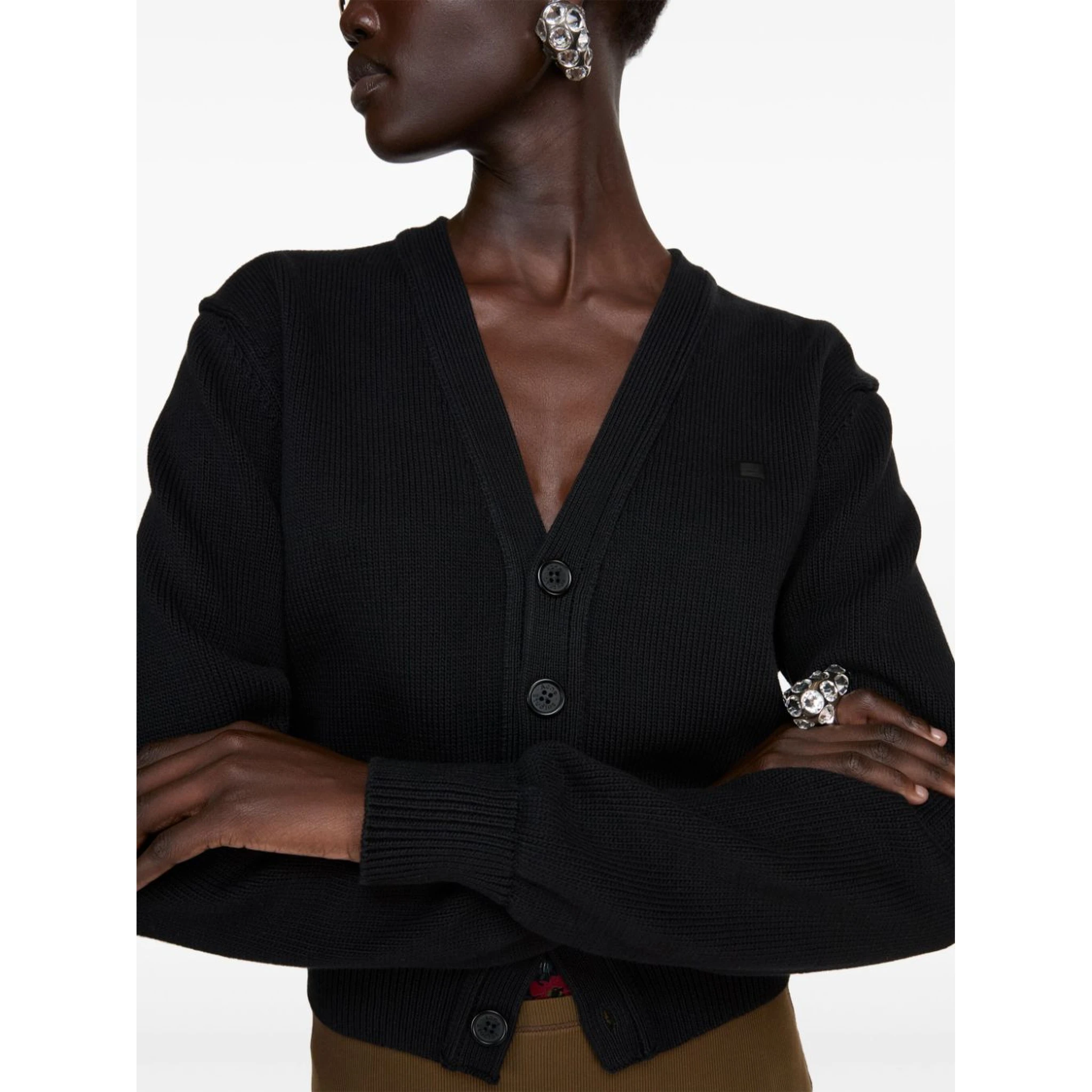 Men Scollo V Cardigan In Black