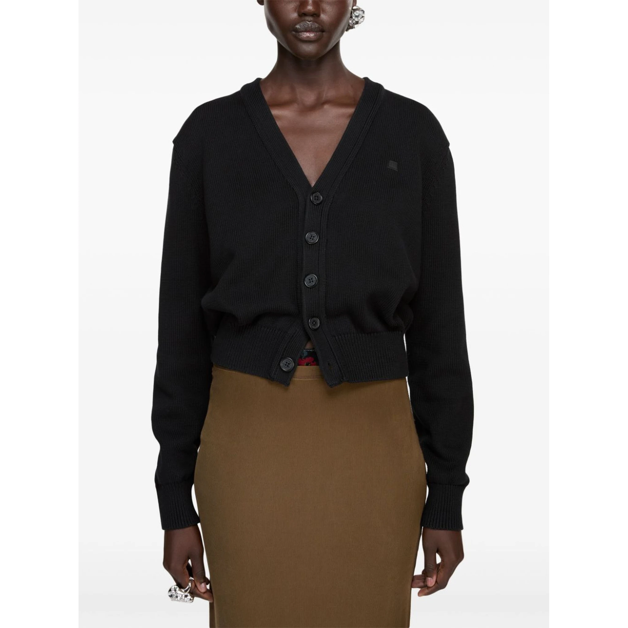 Men Scollo V Cardigan In Black