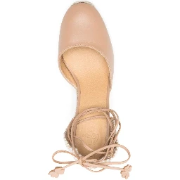 Carina Leather Espadrilles In Neutral