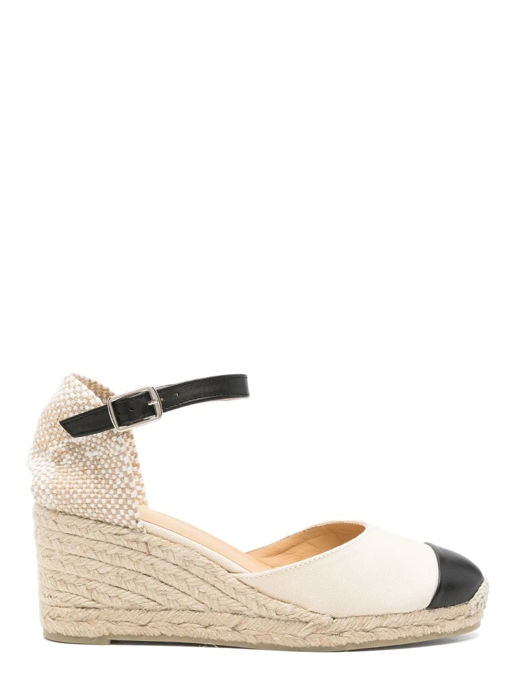 Coraline Canvas Espadrilles Braided Raffia Sole In White