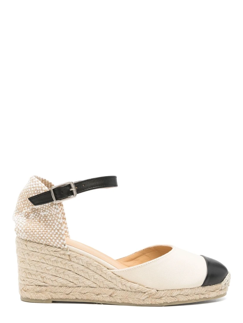 Coraline Canvas Espadrilles Braided Raffia Sole In White