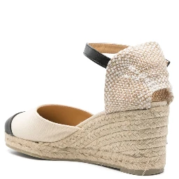 Coraline Canvas Espadrilles Braided Raffia Sole In White