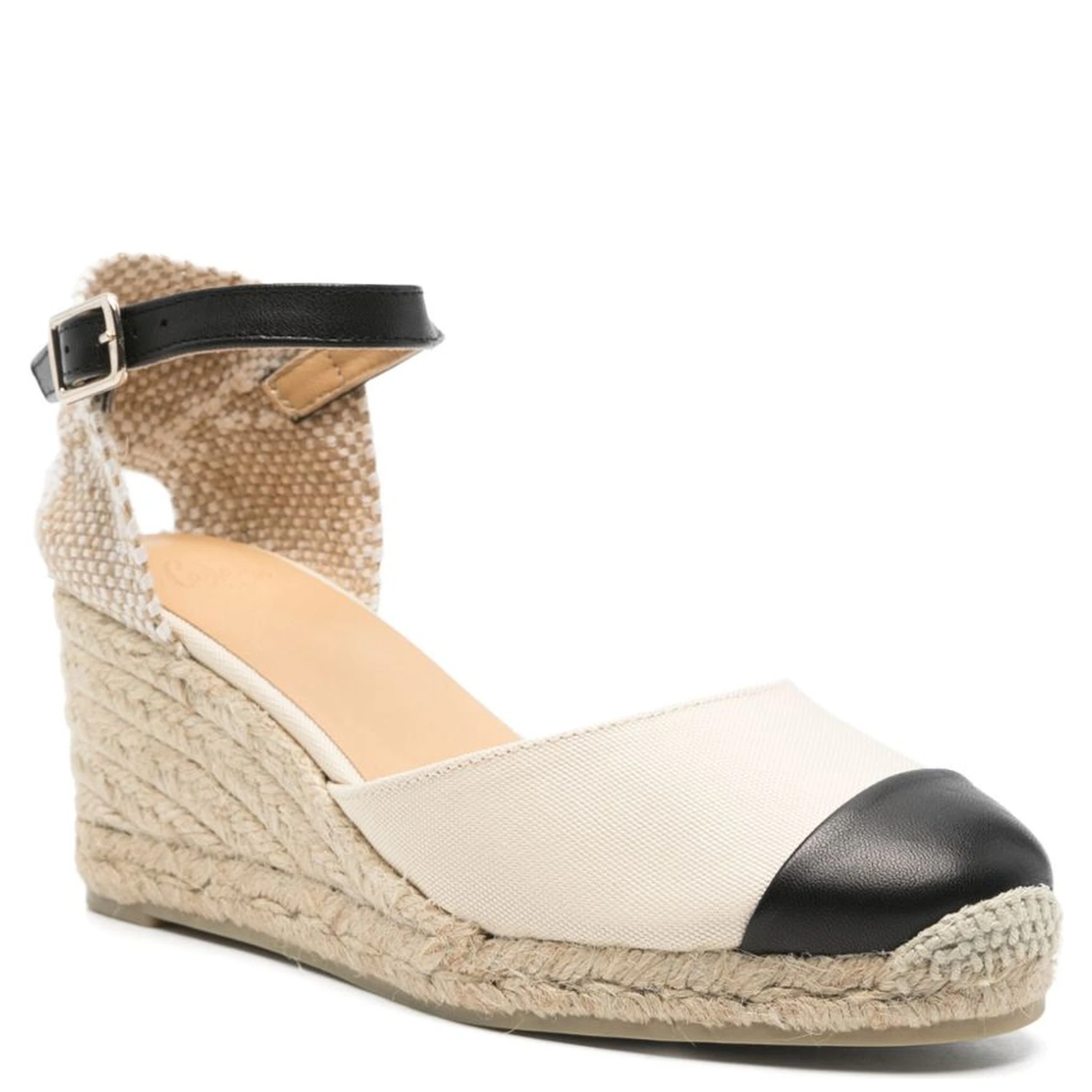 Coraline Canvas Espadrilles Braided Raffia Sole In White