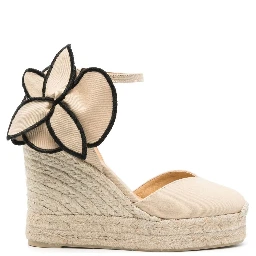 Expadrillas Coco 105 Sand Color With Flower In Beige