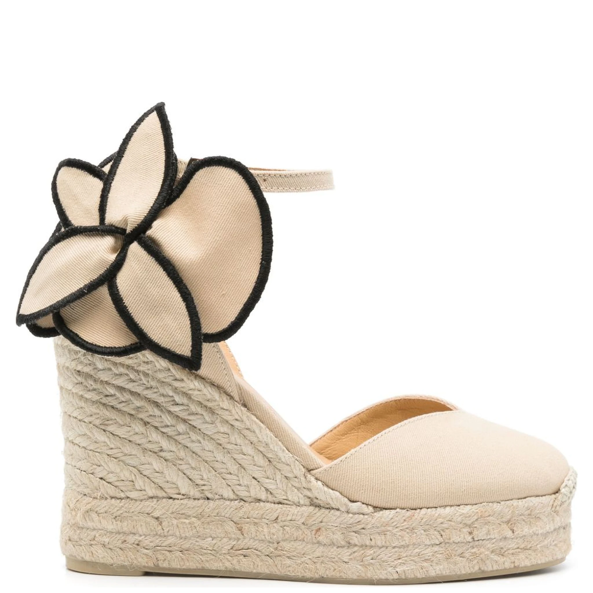 Expadrillas Coco 105 Sand Color With Flower In Beige